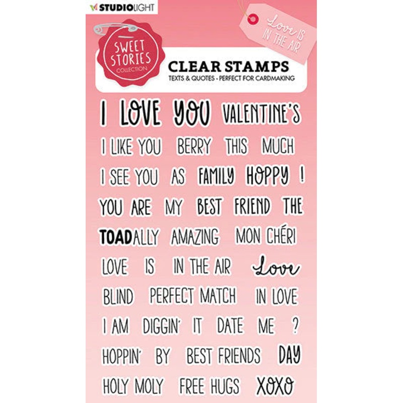 Studio Light Clear Stamp Quotes Small Love Is In The Air Sweet Stories 148x105x3mm 41 PC nr.329
