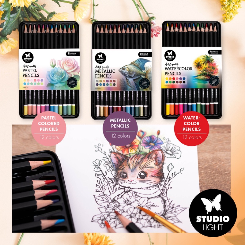 Studio Light Essentials Pencil Bundle – Pastels, Metallics & Watercolour