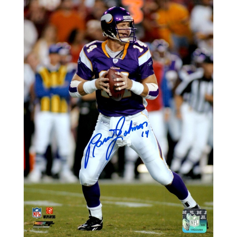 Vikings BRAD JOHNSON #14 Signed 8×10 Photo #1 AUTO – Bucs SB XXXVII Champ