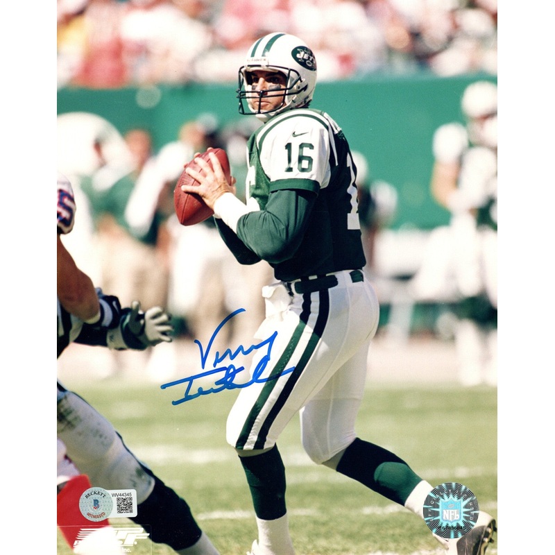 Vinny Testaverde Autographed New York Jets 8×10 Photo Beckett Authenticated #2