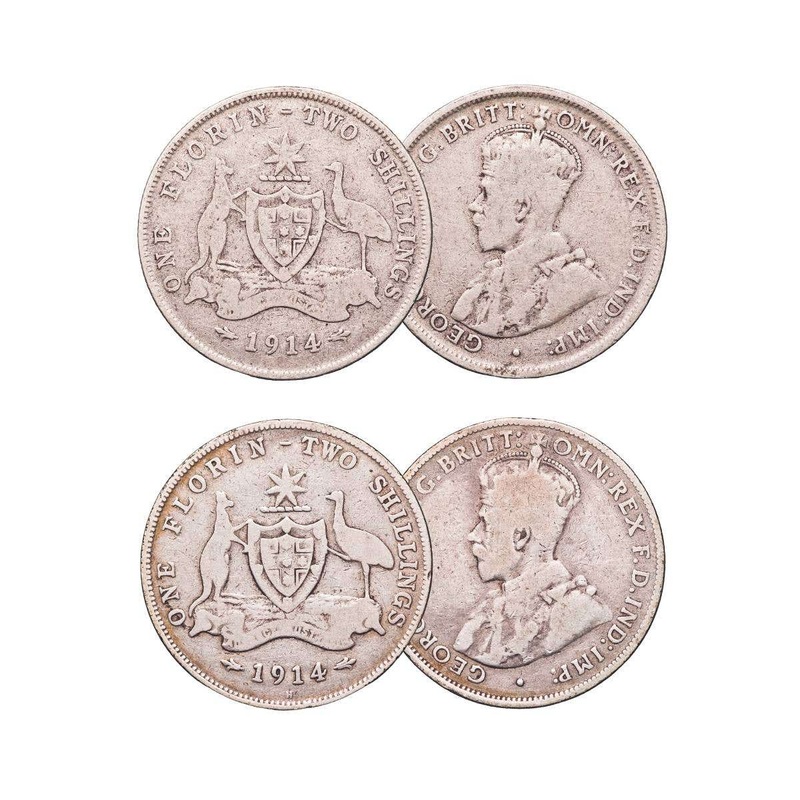 1914 & 1914H Florin Pair Good-Very Good