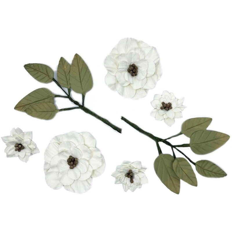 49 And Market Majestic Bouquet Paper Flowers 7/Pkg Ivory