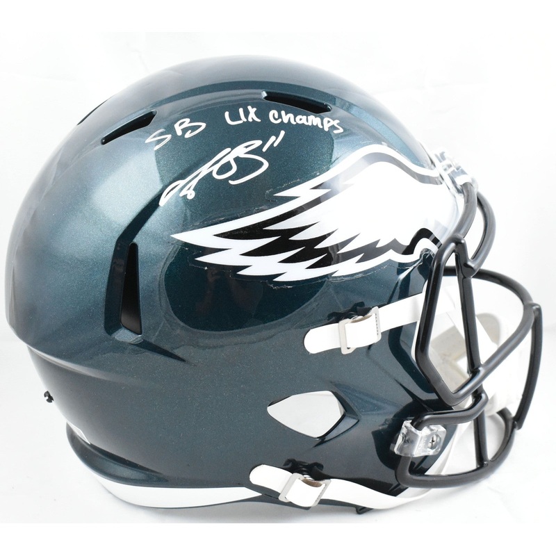 AJ Brown Autographed Eagles F/S Speed Helmet SB Champs – Beckett W Hologram