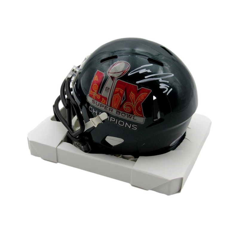 Cam Jurgens Signed/Auto Super Bowl LIX Champions Mini Helmet Eagles PSA 192745