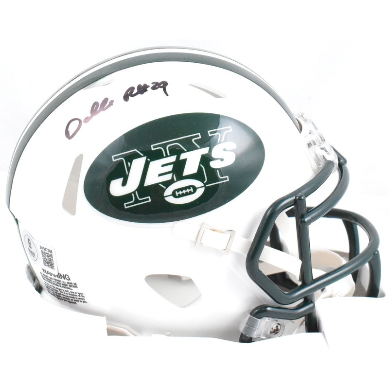 Darrelle Revis Autographed New York Jets 98-18 Speed Mini Helmet- Beckett W Holo