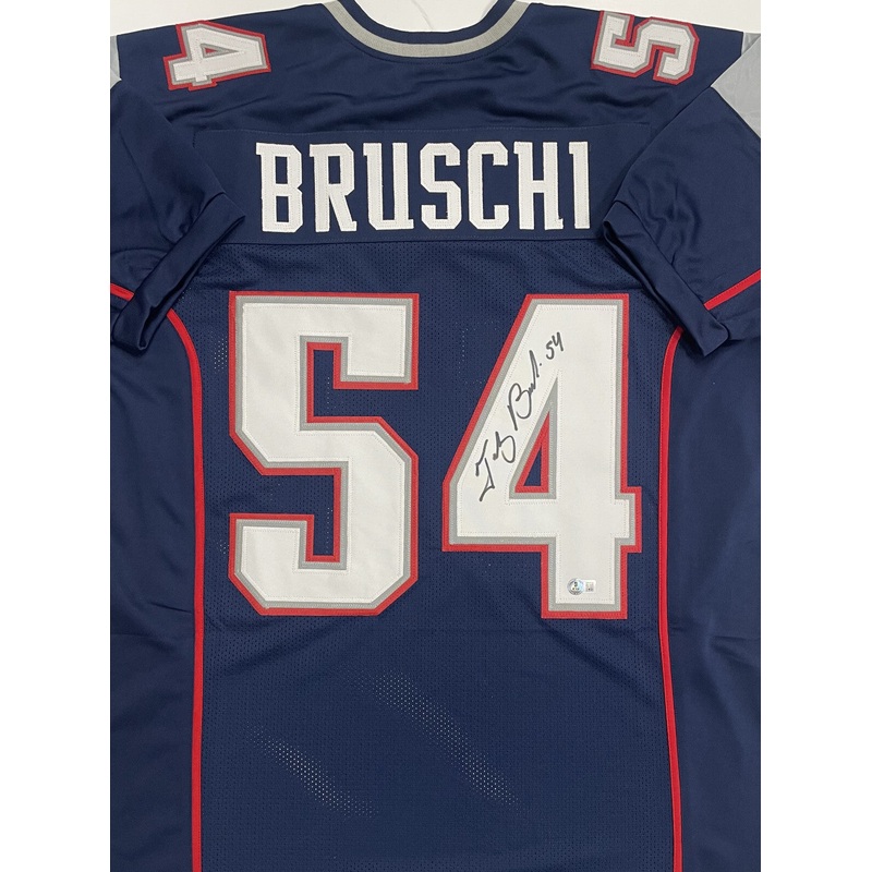 Patriots TEDDY BRUSCHI Signed Custom Replica New England Jersey AUTO – BAS