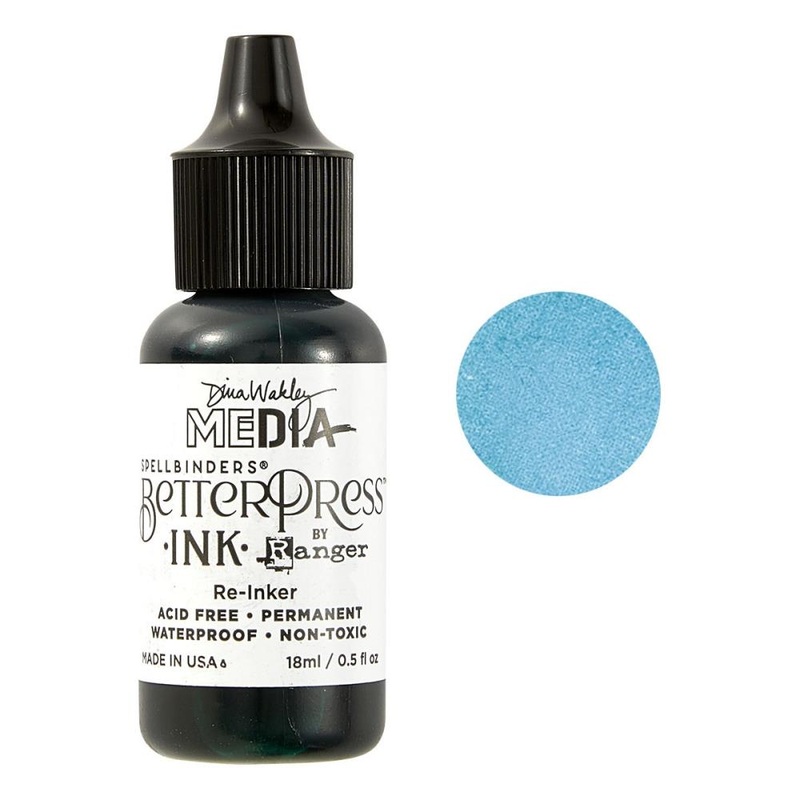 Spellbinders BetterPress Reinker 0.5oz By Dina Wakley – Malachite
