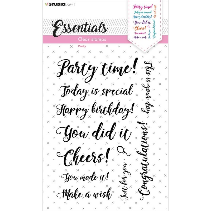 Studio Light Essentials Clear Stamps Nr. 177, Sentiments/Wishes – Party