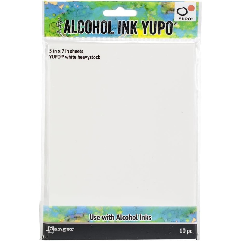 Tim Holtz Alcohol Ink White Yupo Heavystock Paper – 144lb 10/pkg 5×7