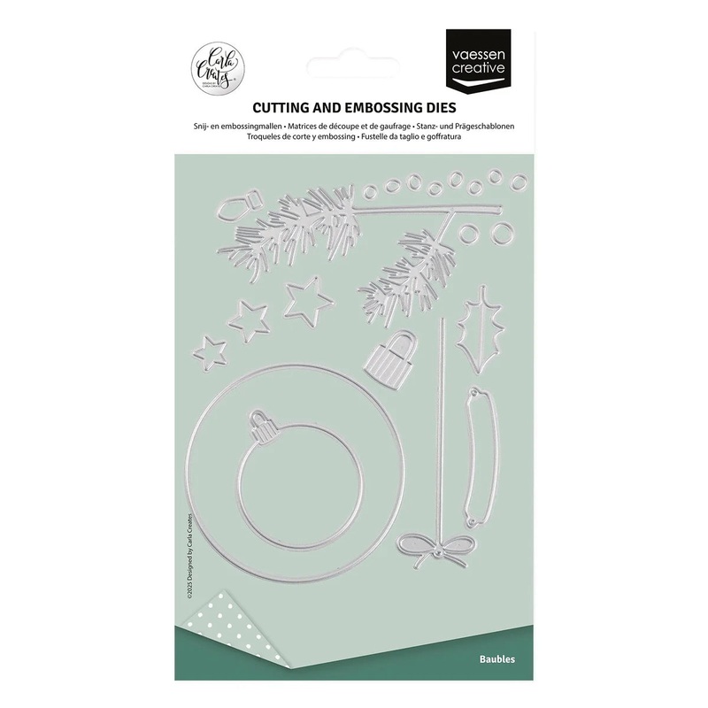 Vaessen Creative  Cutting and Embossing Dies Christmas Ornaments 15pcs