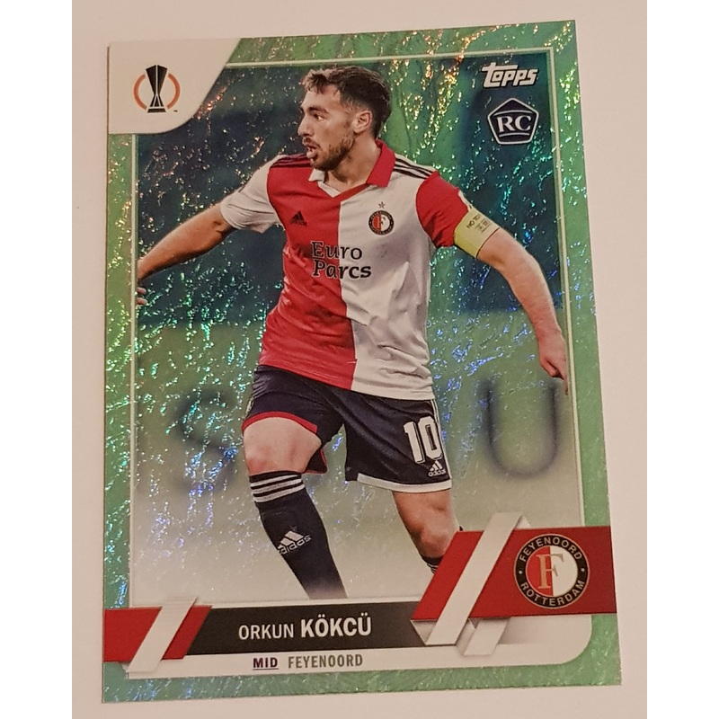 2022-23 Topps UEFA Club Competitions Jade Edition Orkun Kokcu #151 Base Rookie Card