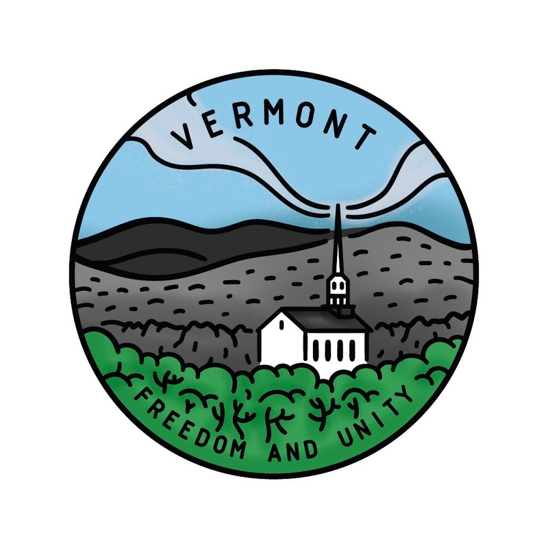 50 States Circles – 2×2 Stamp Set – Vermont