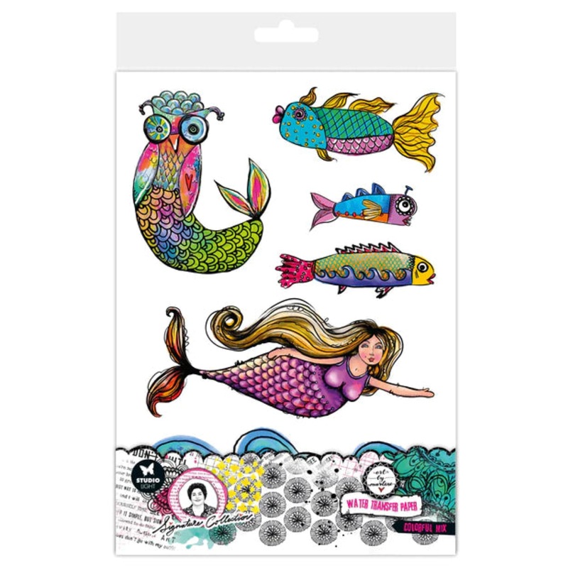 Art By Marlene Water Transfer Paper Colorful Mix Signature Collection 297x210x2mm 2 PC nr.01
