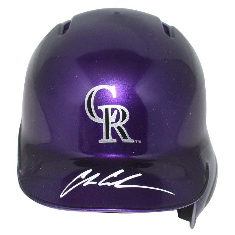 CHARLIE CONDON SIGNED COLORADO ROCKIES CHROME BATTING MINI HELMET BECKETT