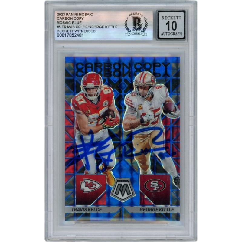 George Kittle Travis Kelce 23 Mosaic #CC-5 /99 Slab Trading Card Beckett 49082