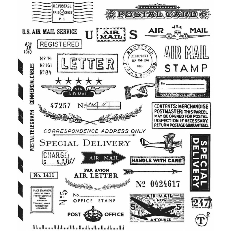 Tim Holtz Cling Stamps 7X8.5 Correspondence
